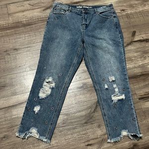 Indigo Thread Co distressed jeans size 12